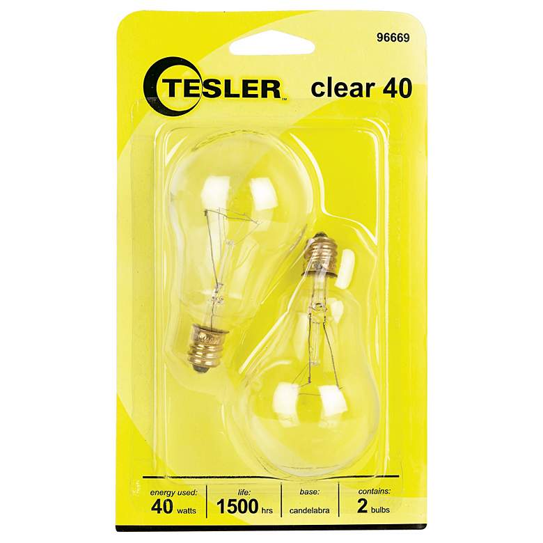 Image 1 Tesler 40 Watt 2-Pack Clear Ceiling Fan Candelabra Bulbs