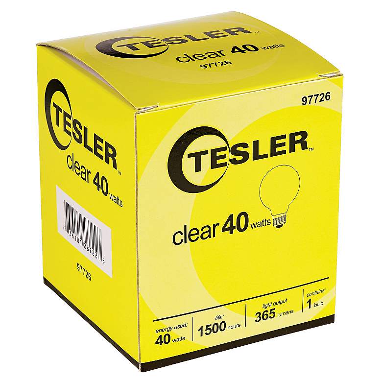 Image 1 Tesler 40 Watt G25 Clear Glass Light Bulb