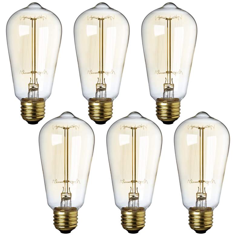Image 1 Tesler 40W Standard Edison Style Tinted Light Bulb 6-Pack