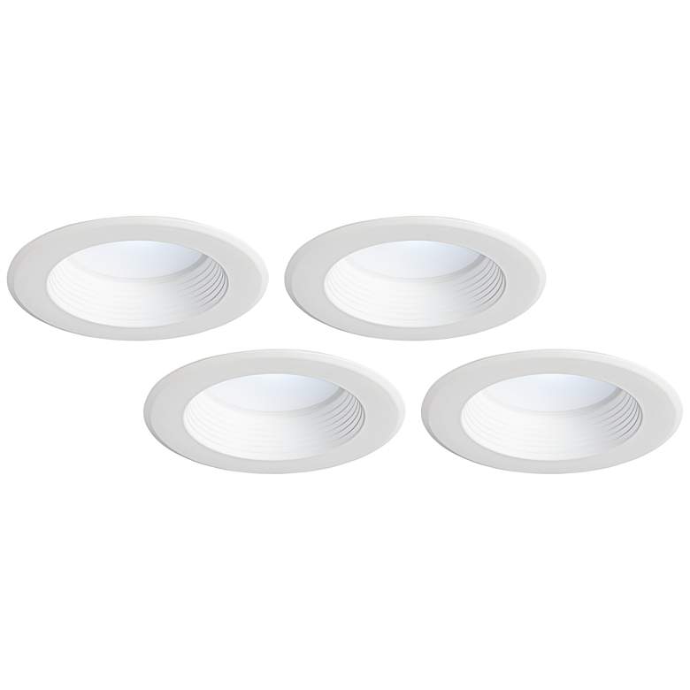 Image 1 Tesler 5 inch/6 inch White Baffle 12 Watt LED Retrofit 4-Pack