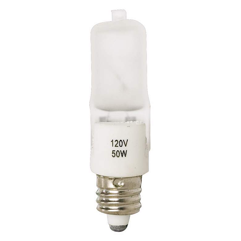 Image 1 Tesler 50 Watt Mini Can Short Frosted Halogen Light Bulb