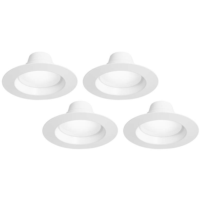 Image 1 Tesler 6" White 15 Watt LED Recessed Retrofit Trim 4-Pack