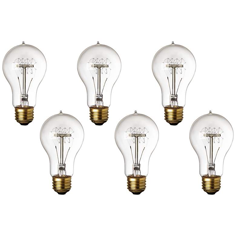 Image 1 Tesler 60W Standard Victorian Edison Style Light Bulb 6-Pack