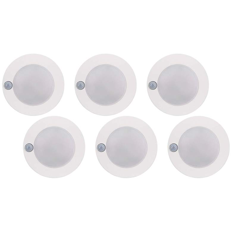 Image 1 Tesler 7 inch White Motion Sensor 15W LED Junction Box Disk Light 6 Pack