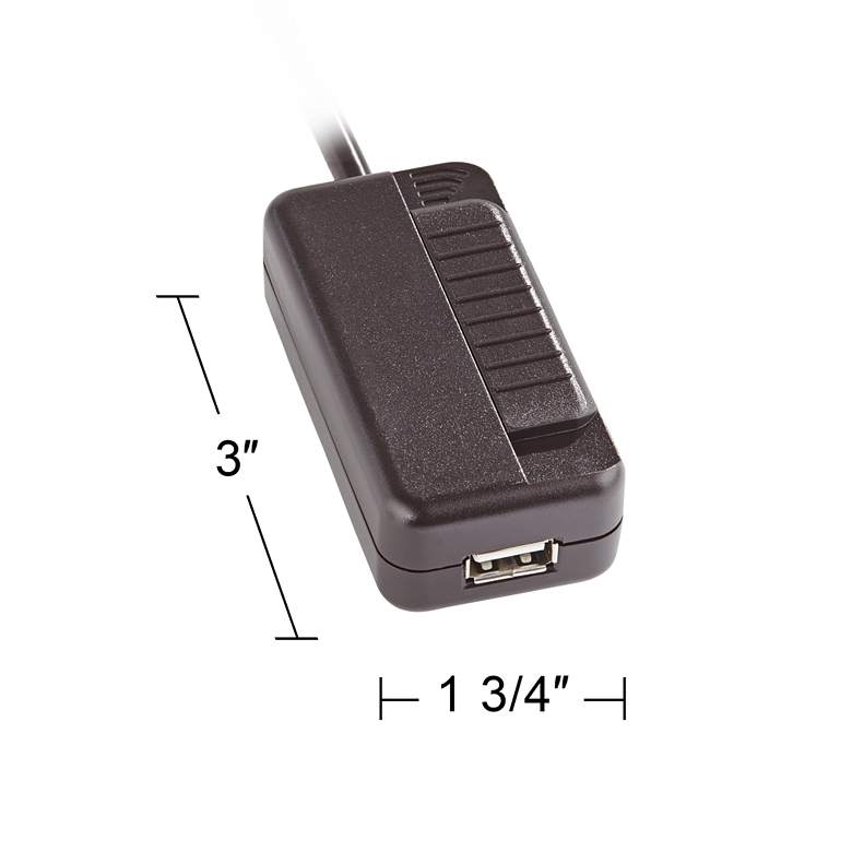 Image 6 Tesler Brown Finish CFL-LED Plug-In Table Top Dimmer with USB Port more views