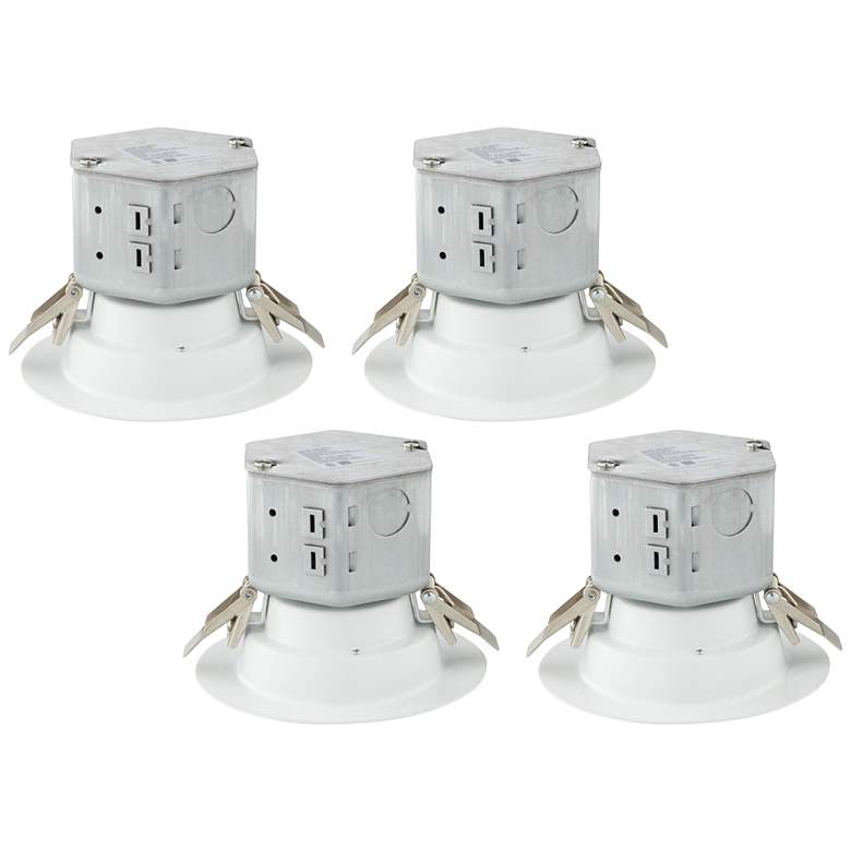 Tesler Canless 4&quot; White 10W LED Retrofit Trims 4-Pack