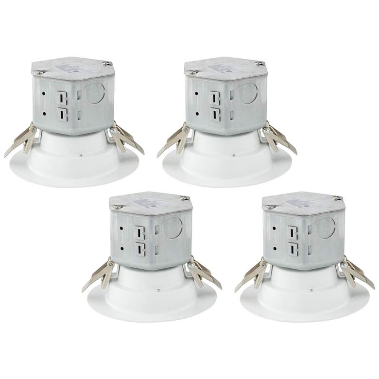 Image 1 Tesler Canless 4" White 10W LED Retrofit Trims 4-Pack