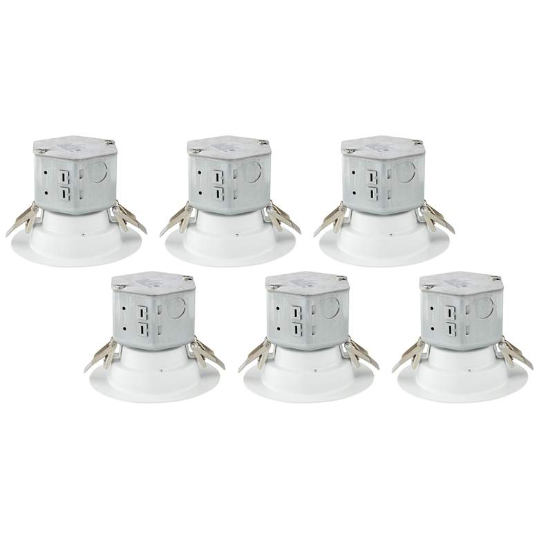 Tesler Canless 4&quot; White 10W LED Retrofit Trims 6-Pack