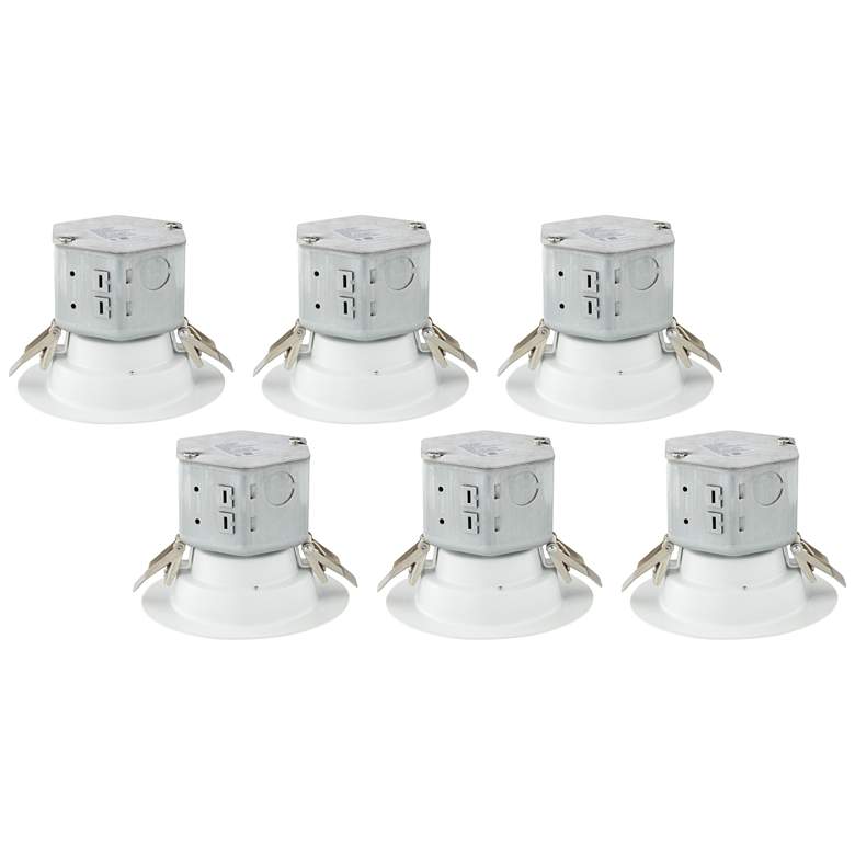 Image 1 Tesler Canless 4" White 10W LED Retrofit Trims 6-Pack
