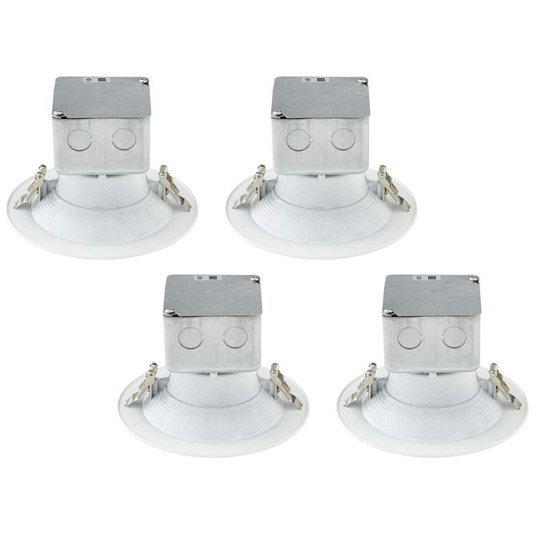 Image 1 Tesler Canless 5 inch/6 inch White LED Retrofit Trims 4-Pack