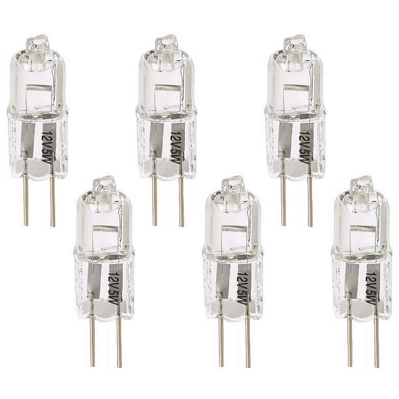 Image 1 Tesler Clear 5 Watt 12 Volt G4 Bi-Pin Halogen Bulb 6-Pack