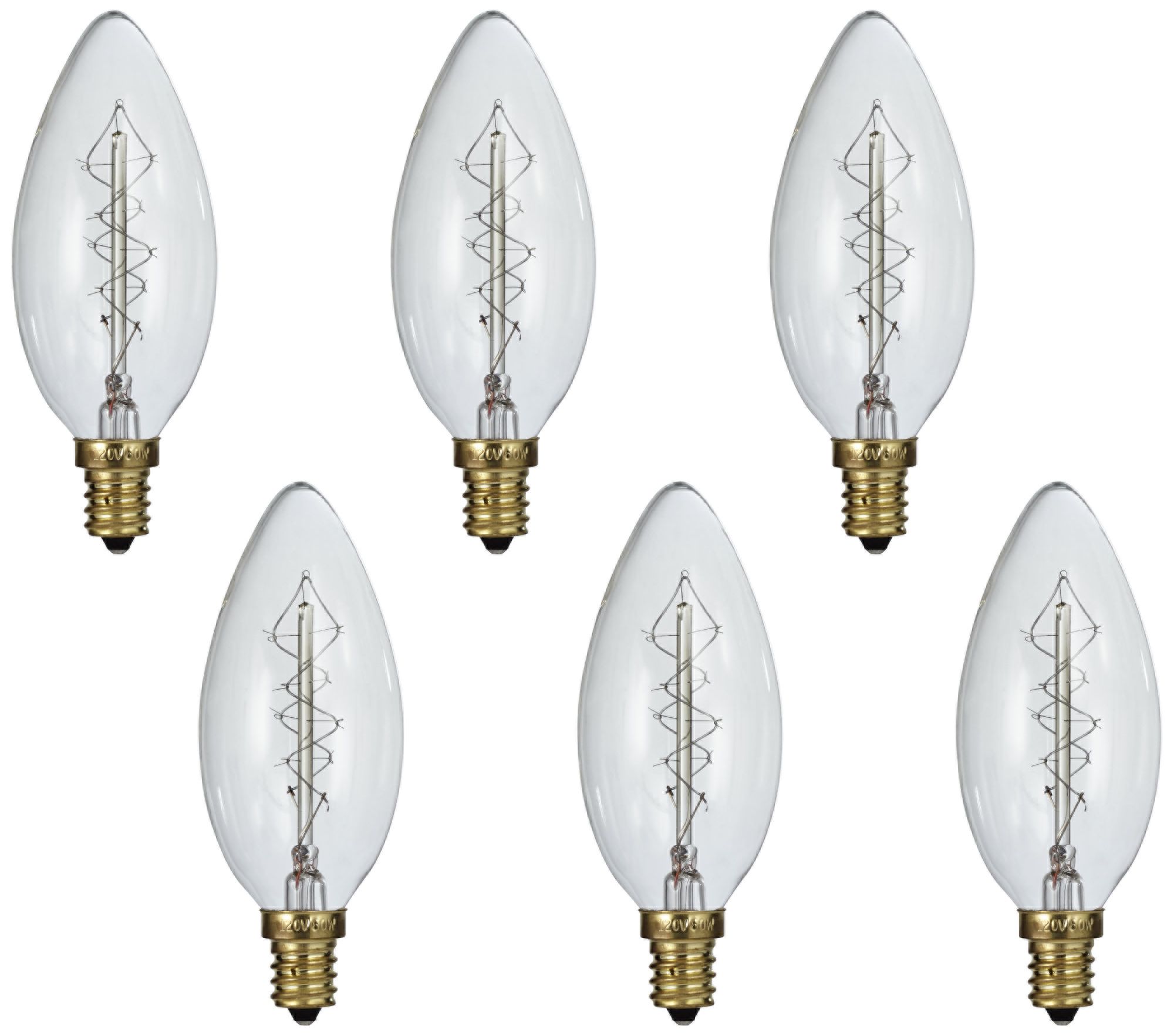 Tesler Clear 60 Watt Edison Style E12 Candelabra Bulb 6-Pack - #35F71 ...