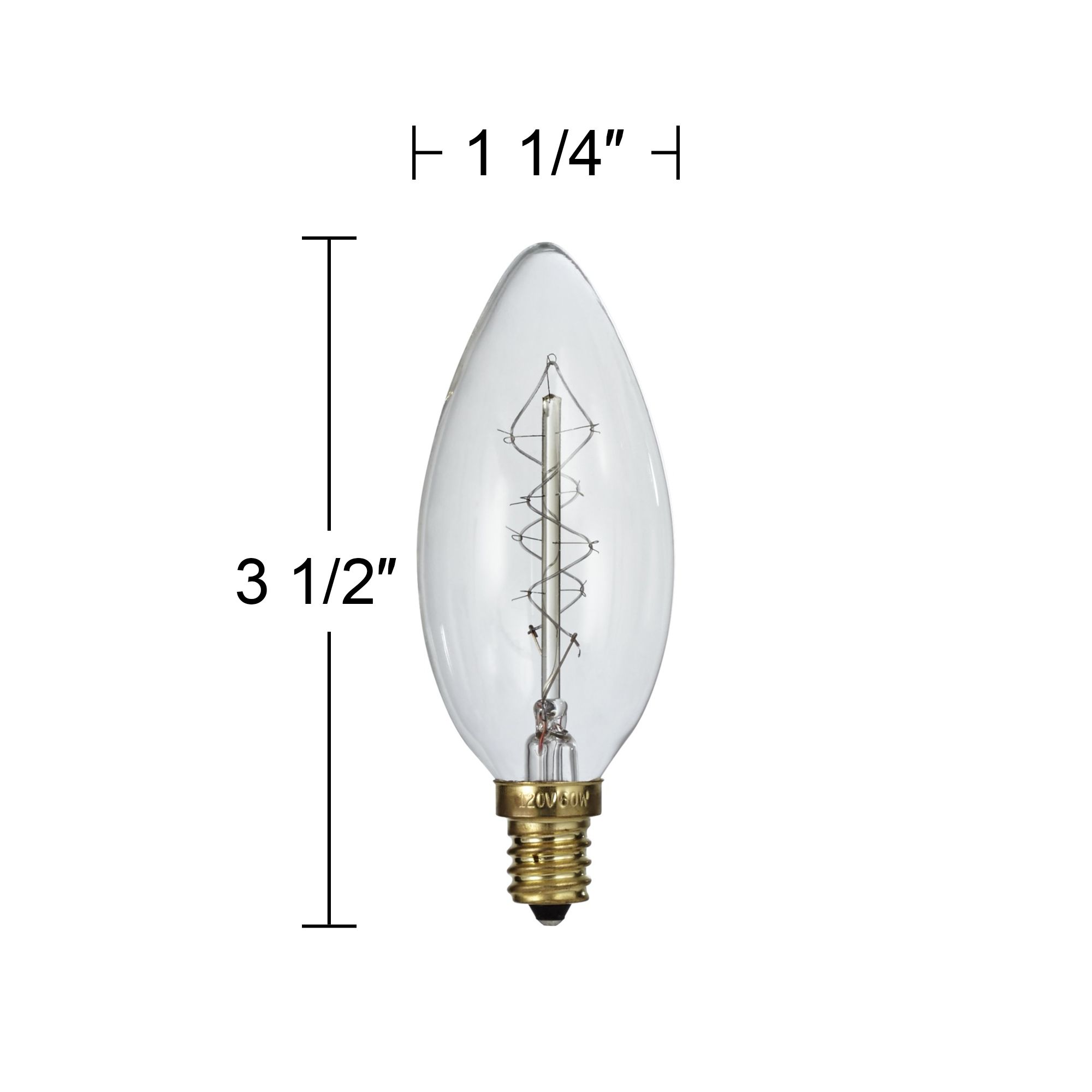 Tesler Clear 60 Watt Edison Style E12 Candelabra Light Bulb - #7X541 ...