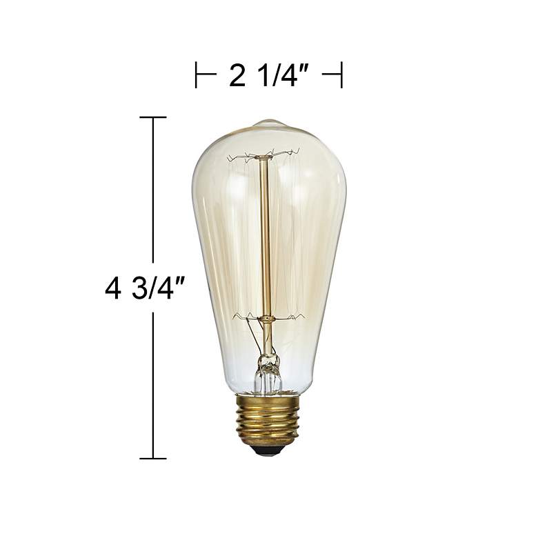 Image 3 Tesler Clear 60 Watt Standard Edison Style Light Bulb 6-Pack more views
