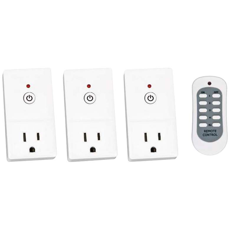 Image 1 Tesler E-Z Control White 3-Plug Wireless Remote Wall Outlet