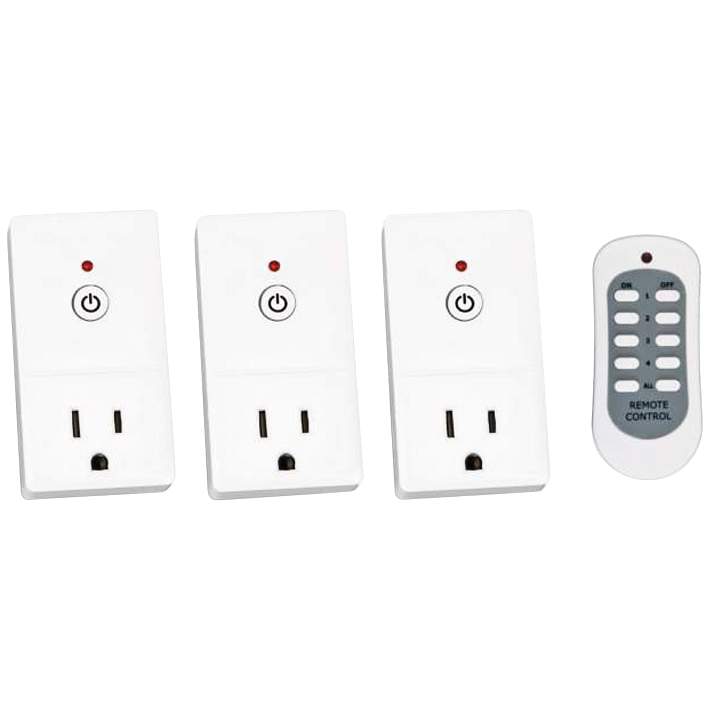 Tesler E-Z Control White 3-Plug Wireless Remote Wall Outlet - #70W41
