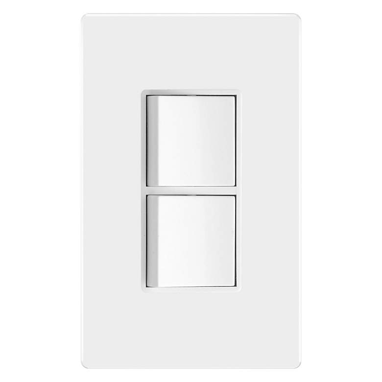 Image 1 Tesler White Double Single Pole On/Off Switches w/ Faceplate