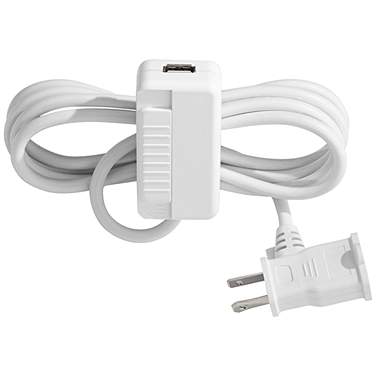 Tesler White Finish CFL-LED Plug-In Table Top Dimmer with USB Port