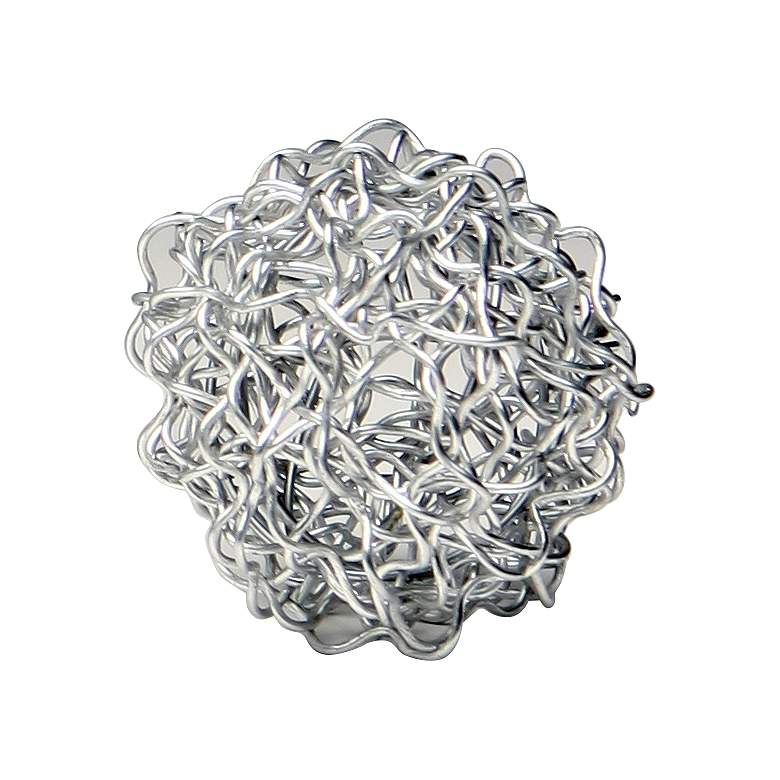 Image 1 Teslyn 3 inch Wide Silver Iron Small Wire Ball