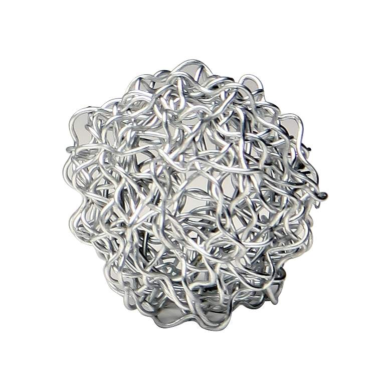 Image 1 Teslyn 3" Wide Silver Iron Small Wire Ball