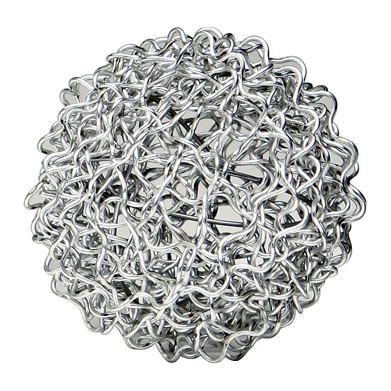 Image 1 Teslyn 4" Wide Silver Iron Medium Wire Ball