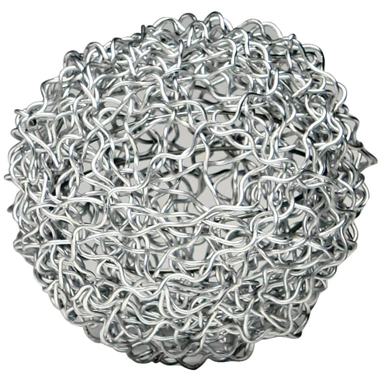 Image 1 Teslyn 5 inch Wide Silver Iron Large Wire Ball