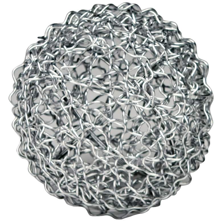Image 1 Teslyn 6 inch Wide Silver Iron Extra Large Wire Ball