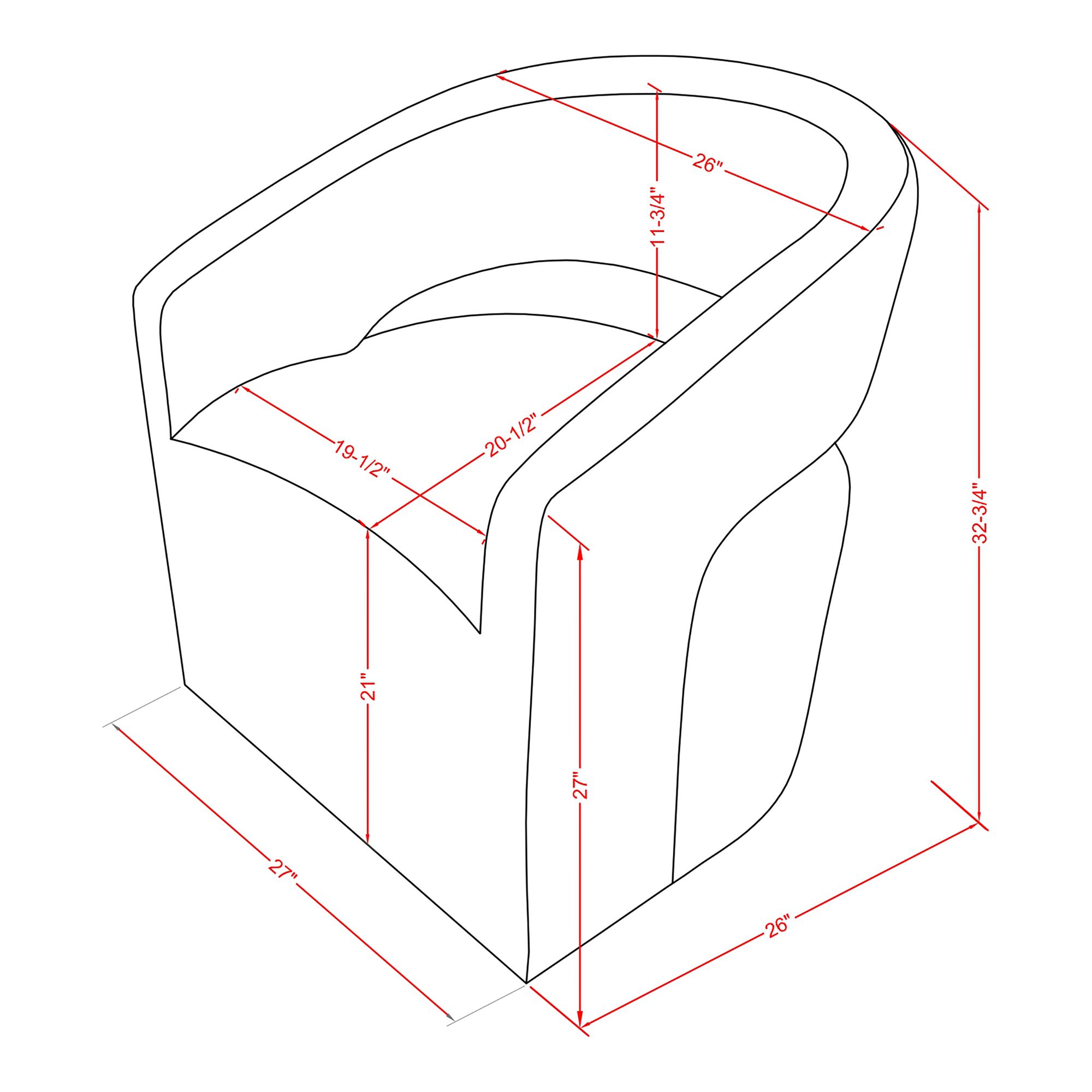 Tess Charcoal Boucle Fabric Swivel Base Barrel Chair