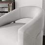 Tess White Boucle Fabric Swivel Base Barrel Chair