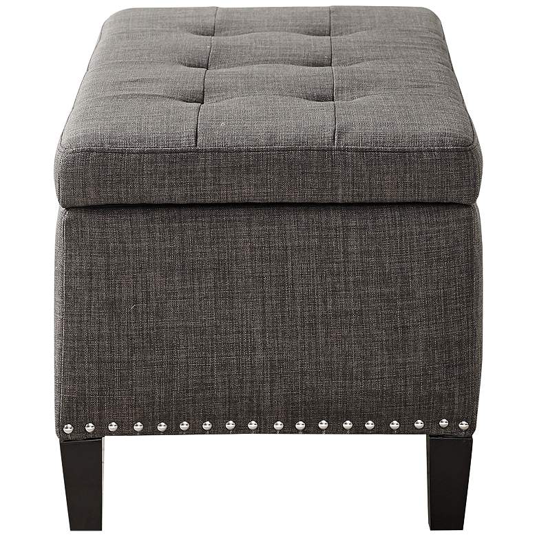 Image 3 Tessa 42" Wide Charcoal Fabric Tufted Storage Bench more views