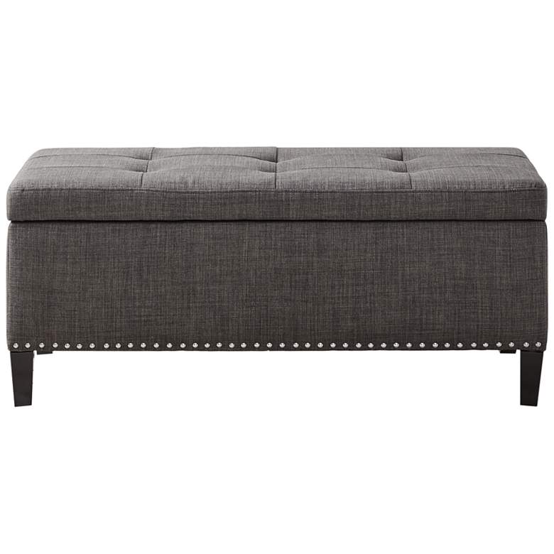 Image 5 Tessa 42" Wide Charcoal Fabric Tufted Storage Bench more views