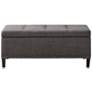 Tessa 42" Wide Charcoal Fabric Tufted Storage Bench