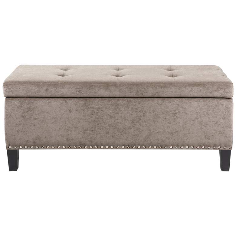 Image 3 Tessa 42 inch Wide Taupe Fabric Tufted Rectangular Storage Bench more views
