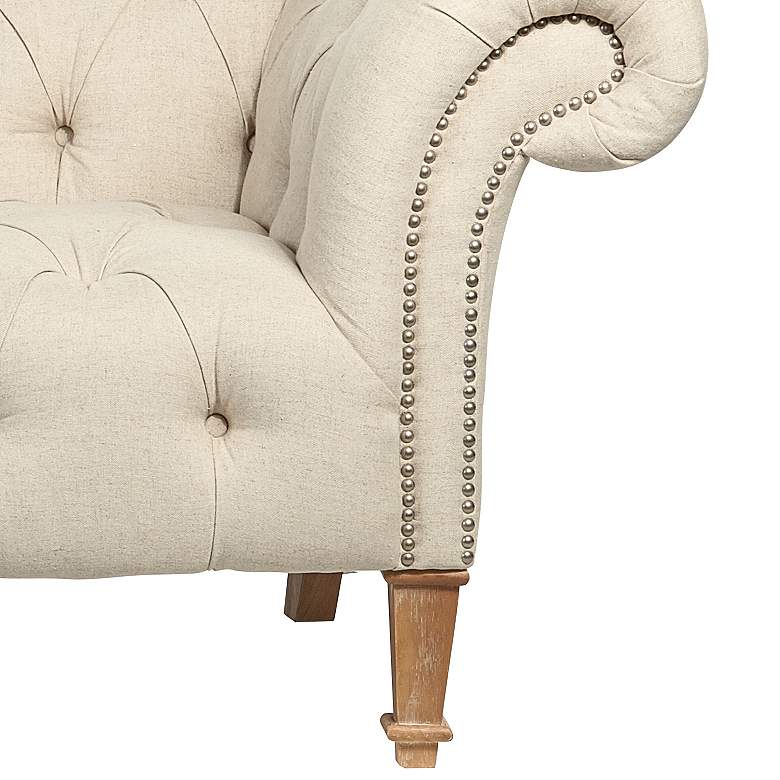 Image 5 Tessa 90 3/4 inch Wide Tufted Beige Linen French Sofa more views