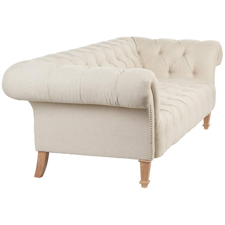 Image 7 Tessa 90 3/4" Wide Tufted Beige Linen French Sofa more views