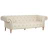 Tessa 90 3/4" Wide Tufted Beige Linen French Sofa