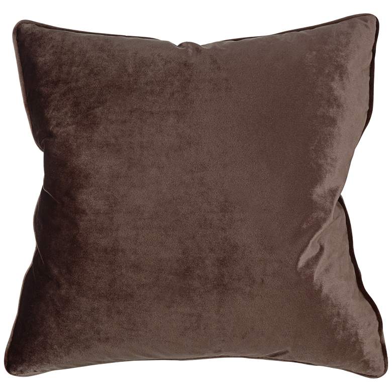 Image 1 Tessa Espresso Velvet 18 inch Square Decorative Pillow
