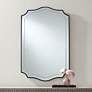 Tessa Matte Black 26" x 40" Arch Wall Mirror