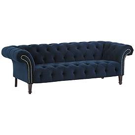 Image3 of Tessa Sapphire Blue 90 3/4" Wide Tufted French Sofa