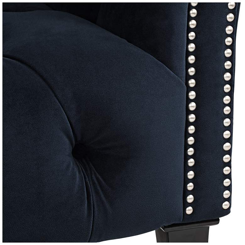 Image 4 Tessa Sapphire Blue 90 3/4 inch Wide Tufted French Sofa more views