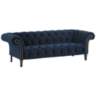 Tessa Sapphire Blue 90 3/4" Wide Tufted French Sofa