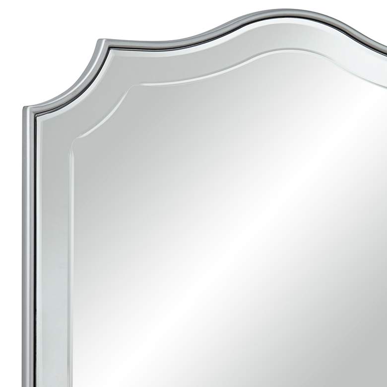 Image 3 Tessa Shiny Silver 26 inch x 40 inch Arch Wall Mirror more views