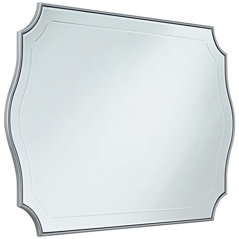 Image 7 Tessa Shiny Silver 26 inch x 40 inch Arch Wall Mirror more views