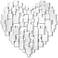 Tesselation Heart-Shaped Wall Mirror Beveled Squares, 32"x32"