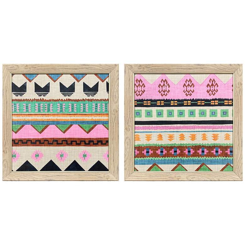Image 1 Tessellation Patterns 19"W x 19"H Non-Glass Framed Art Set of 2