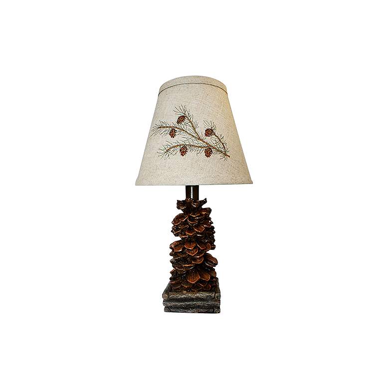 Image 1 Teton 13" High Rustic Western Style Pine Cone Accent Table Lamp