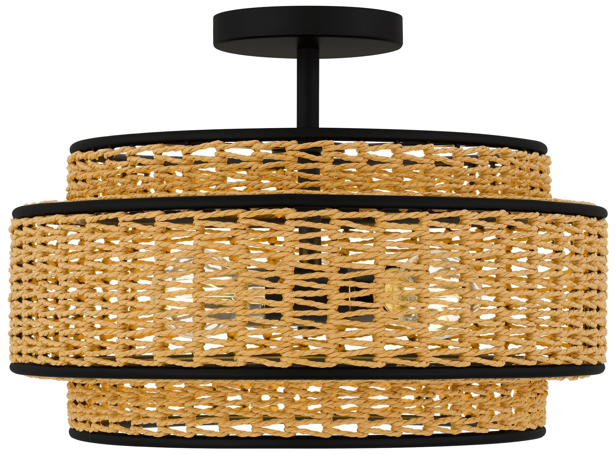 Thumbnail4 of Teton 3-Light Matte Black Semi-Flush Mount more views
