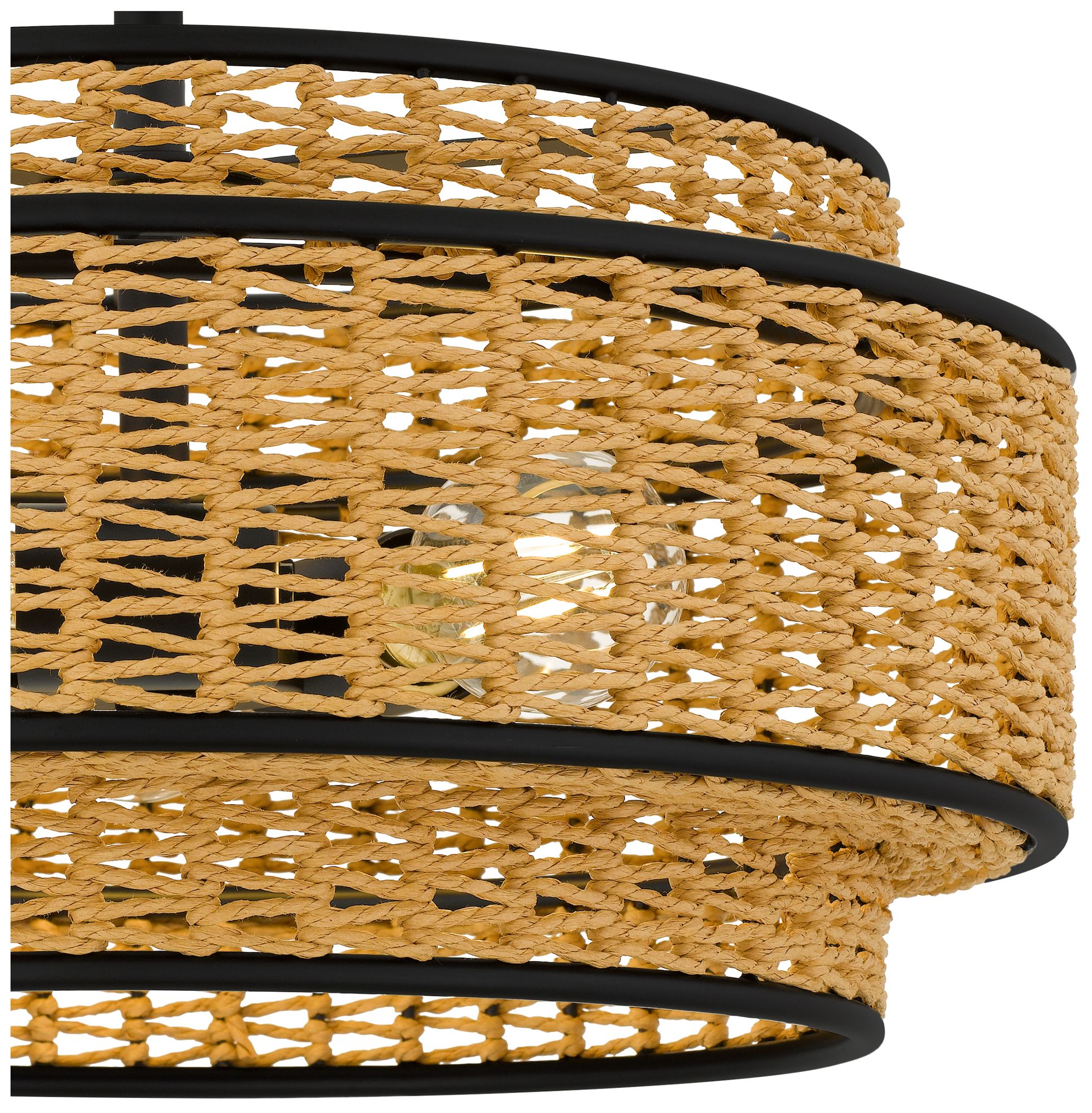 Teton 3-Light Matte Black Semi-Flush Mount