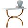 Teton 46" Wide Gold Iron and White Marble Console Table