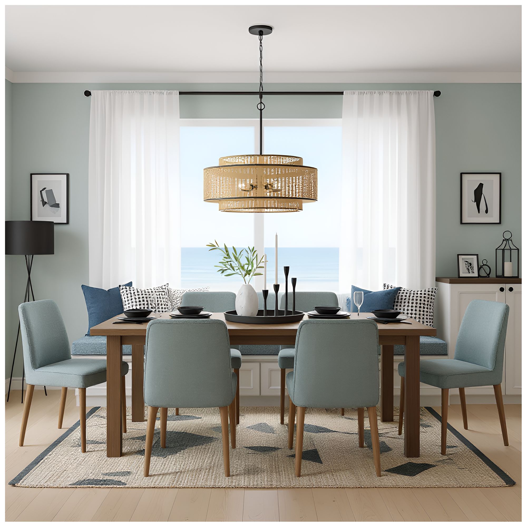 Image 7 Teton 5-Light Matte Black Pendant Light more views